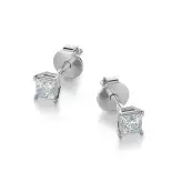 Kolczyki z kwadratowym diamentem białe złoto SBK_003